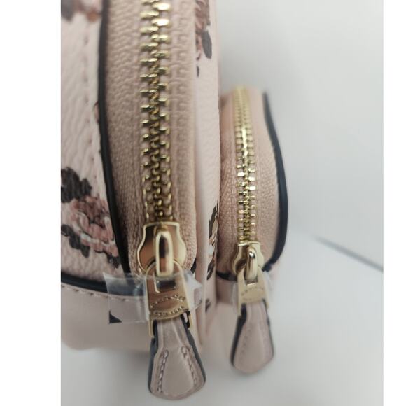 COACH Mini Court Backpack Bag Charm With Rosette Print BLUSH MULTI CAA68 Soldout - Picture 5 of 12
